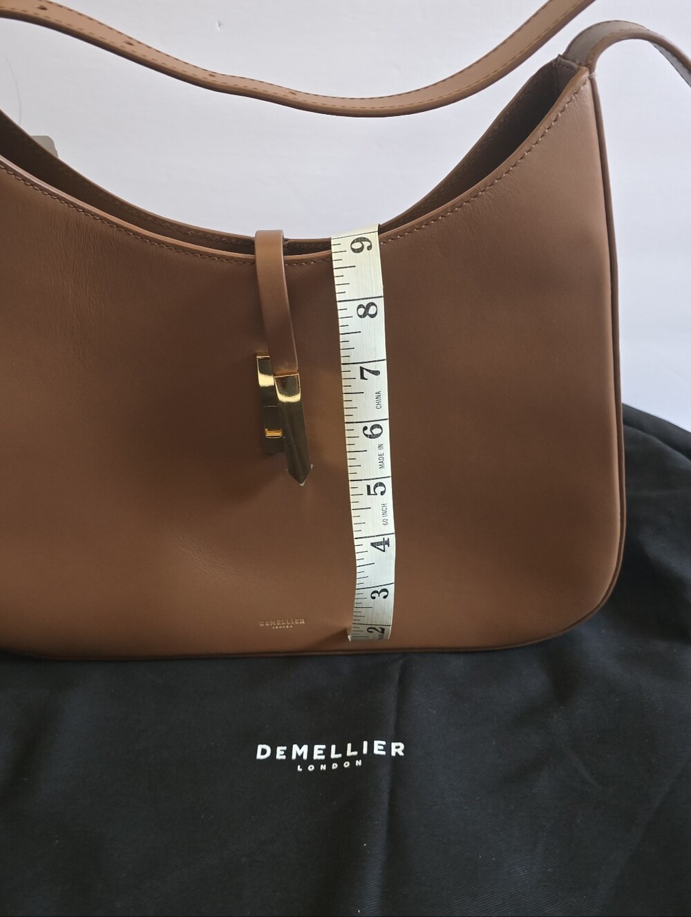 NWT - DeMellier Large Tokyo Leather Shoulder Bag Tan - Picture 13 of 14